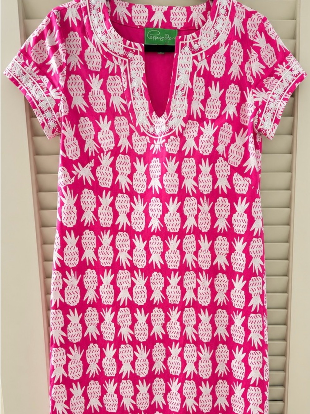 Pappagallo Pineapple Print Pink Shift Dress size 2/S